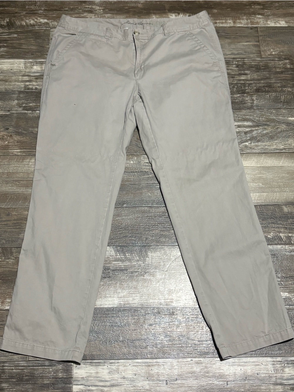 Eddie Bauer Light Gray Straight-Leg Women's Chinos